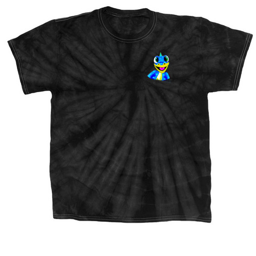 Aidan (Small Cartoon Sized), a Black Classic Tie Dye Tee