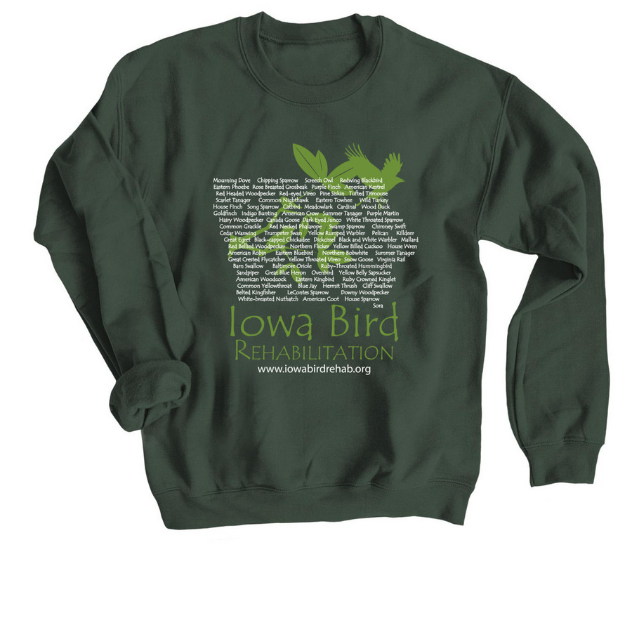 Our State of Iowa Birds, a Forest Crewneck Sweatshirt