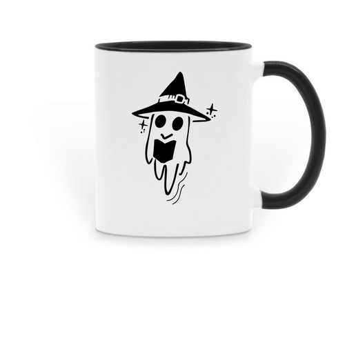 Halloweekend Readathon Ghost Mug, a Black Two-Tone Ceramic Mug