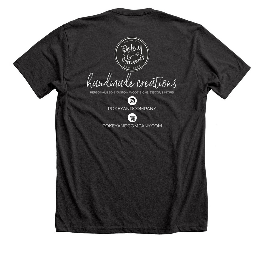 Pokey & Company T-Shirts, a Dark Grey Heather Premium Unisex Tee (back-view)