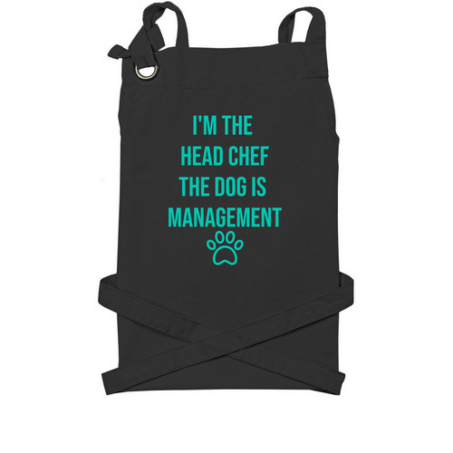 Head Chef & Management, a Black Cotton Canvas Pocket Apron