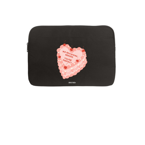 No Revisions Valentine, a Black Canvas Laptop Sleeve
