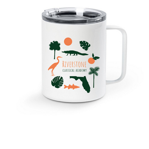 RCA Florida Travel Mug, a White Stainless Steel Travel Mug