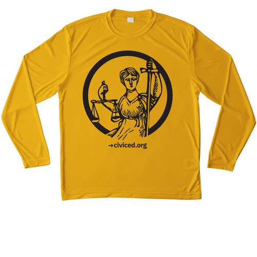 Center Athletic Long Sleeve (Light), a Gold Unisex Performance Long Sleeve Tee