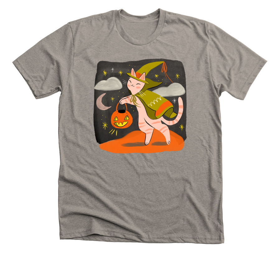 witchy kitty trick or treating&nbsp;, a Heather Stone Premium Unisex Tee