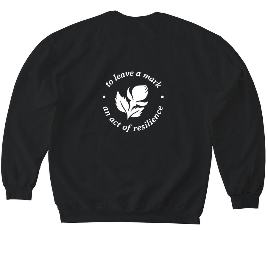 Resilient Rose Sweatshirt, a Black Softstyle Crewneck Sweatshirt (back-view)
