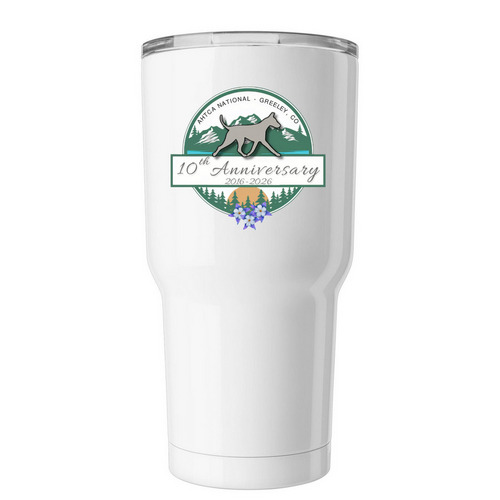 10th Anniversary Tumbler, a White Insulated Tumbler