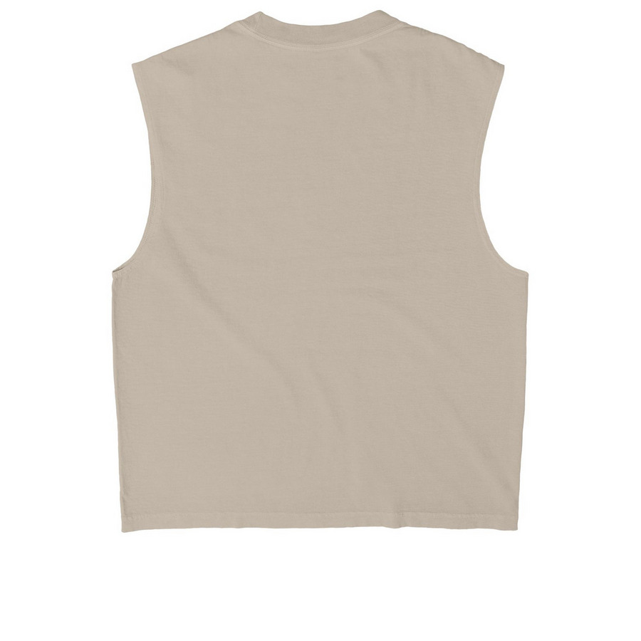 Dead Languages Podcast - Metal AF, a Faded Bone Heavyweight Garment Dye Muscle Tee (back-view)
