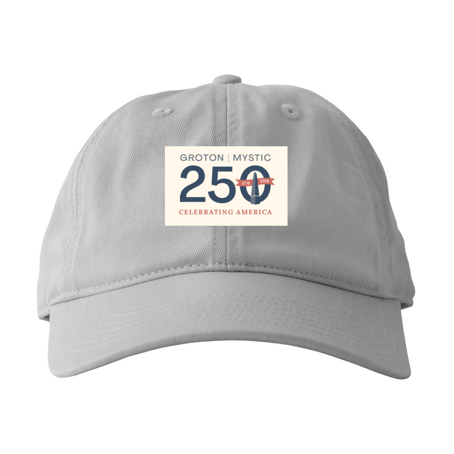 Groton Mystic 250 Hat, a Dolphin Printed Eco Baseball Cap
