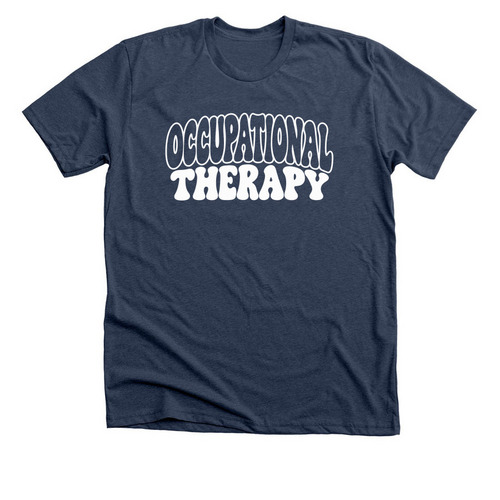 OT Bubble Letters, a Heather Navy Premium Unisex Tee
