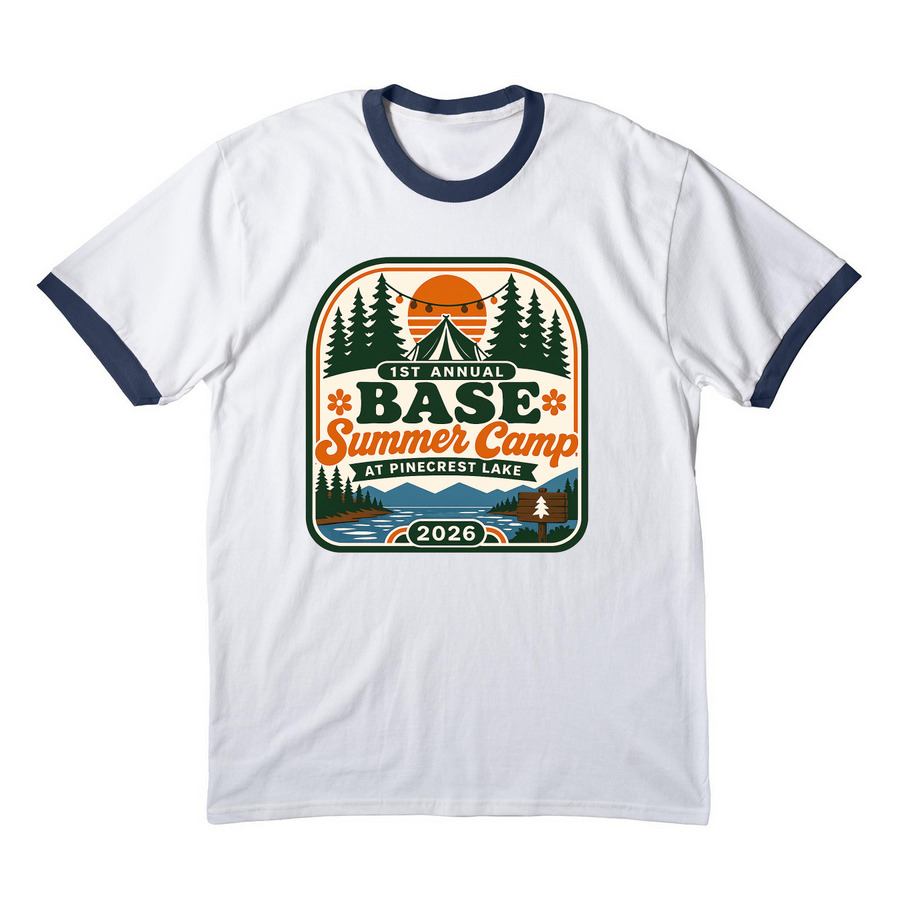Shirts & Pullover Sweatshirts, a White/ Navy Cotton Ringer Tee