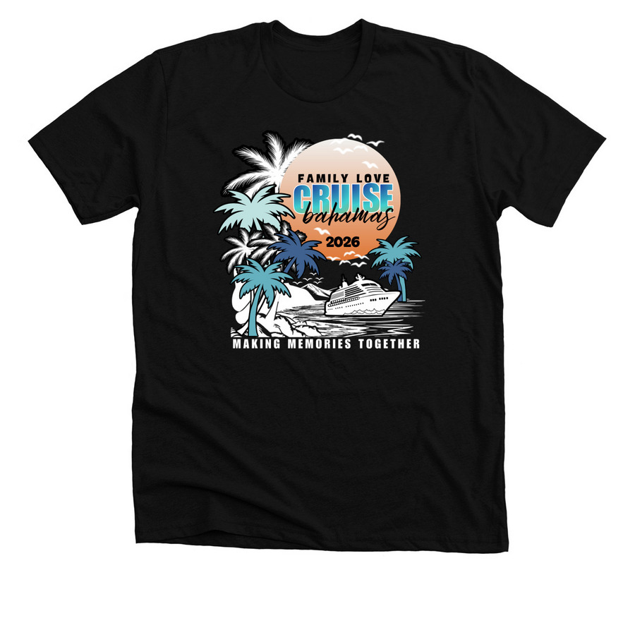 Family Love Cruise, a Solid Black Blend Premium Unisex Tee