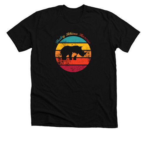 rhino world, a Solid Black Blend Premium Unisex Tee