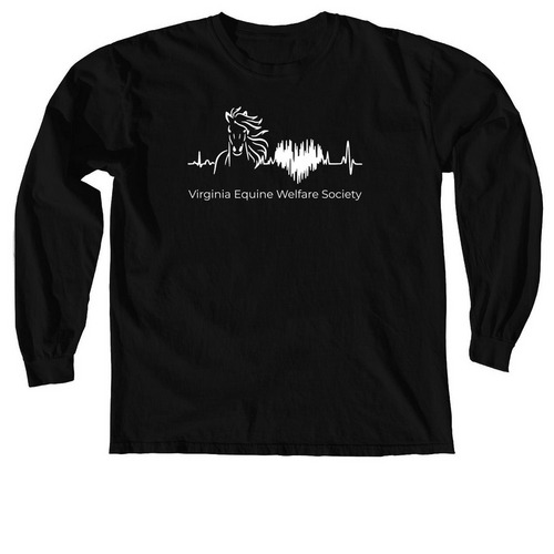 Virginia Equine Welfare Society, a Black Comfort Colors Long Sleeve Tee