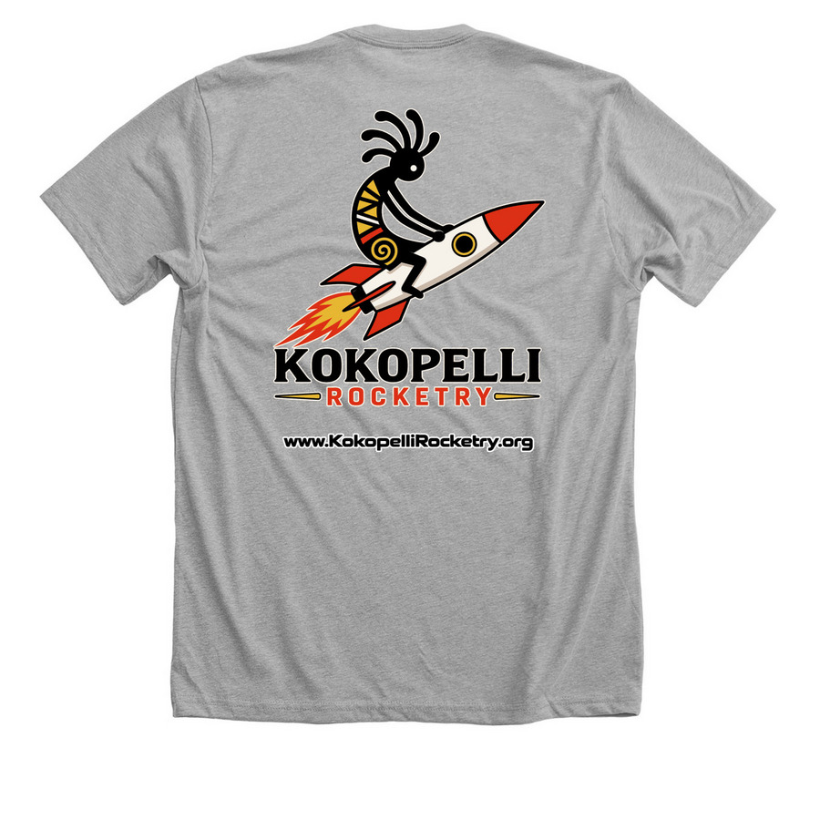Smoking Kokopelli, a Athletic Heather Premium Unisex Tee (back-view)