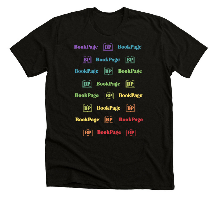 BookPage Logo Unisex Tee - Rainbow, a Solid Black Blend Premium Unisex Tee