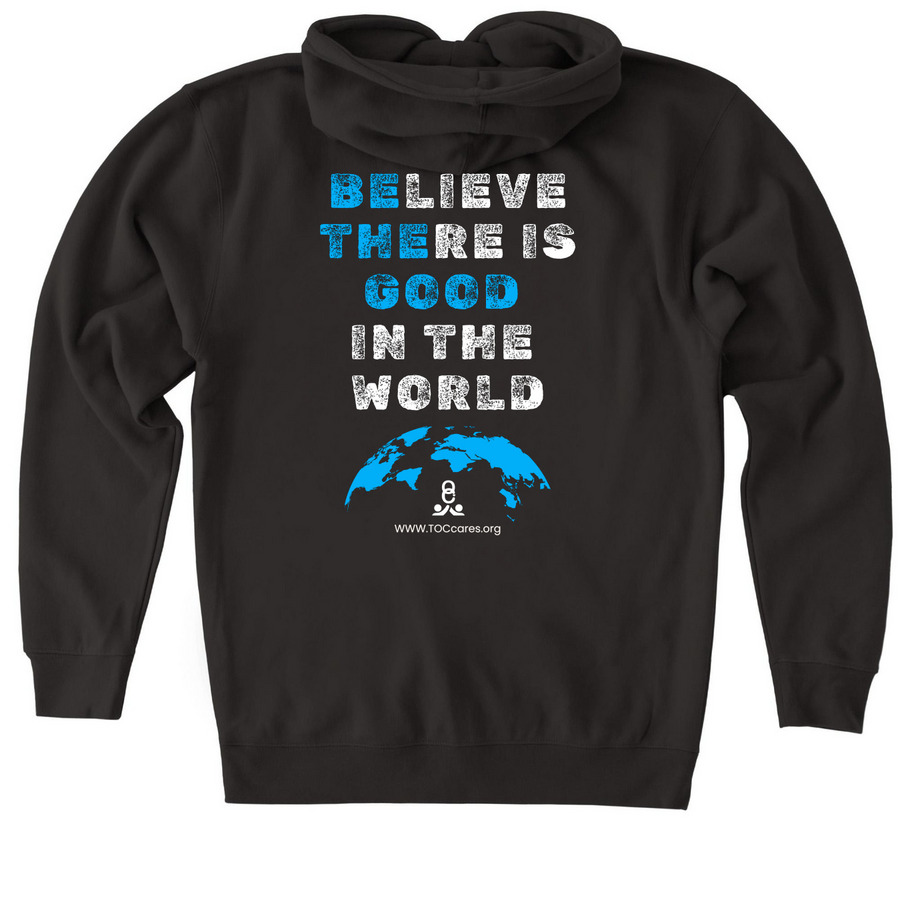 Be The Good Zip up hoodie, a Black Heavyweight Zip Up Hoodie (back-view)