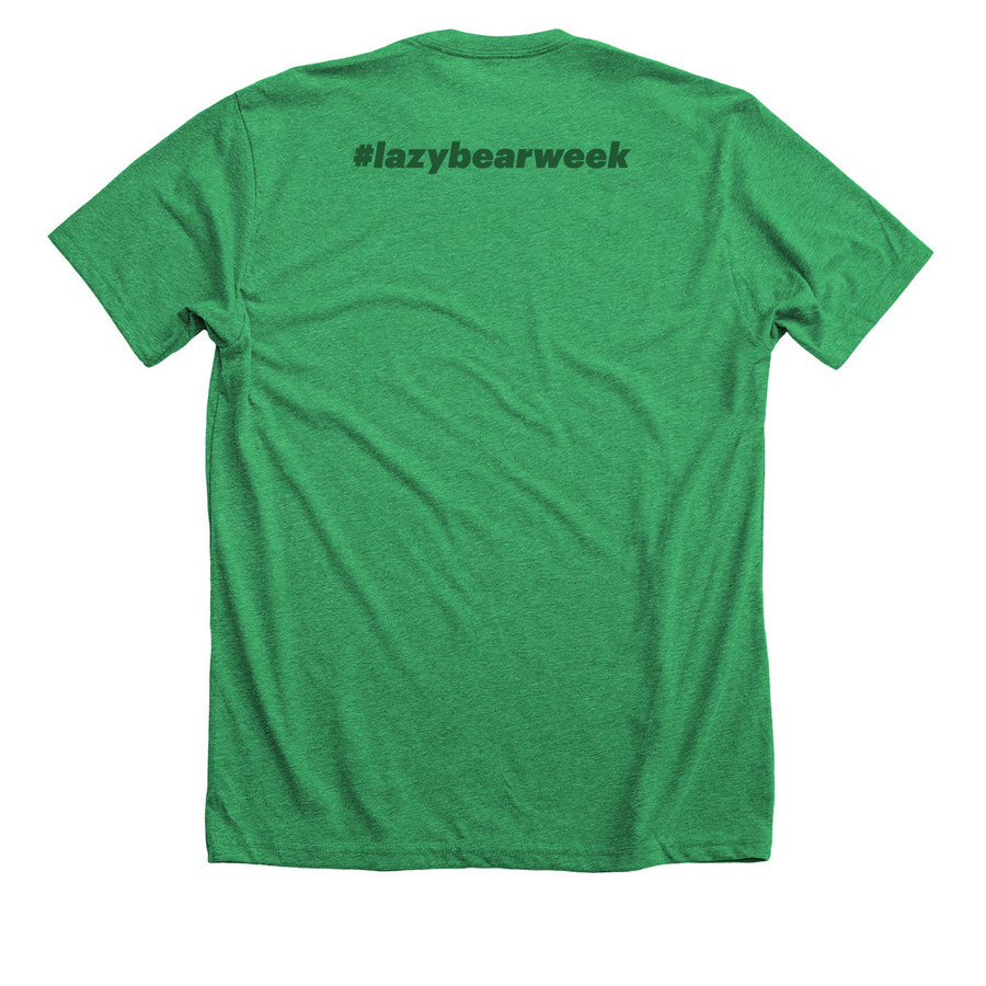 Lazy Bear Ornate Bear Tee - Green, a Heather Kelly Premium Unisex Tee (back-view)
