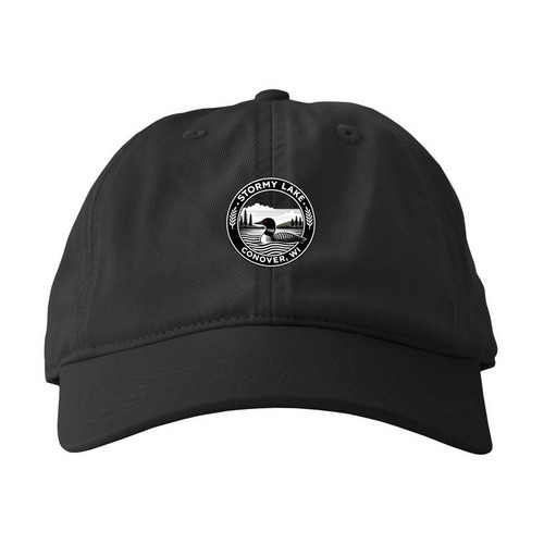 SLA Hats with B/W logo, a Black Printed Eco Baseball Cap