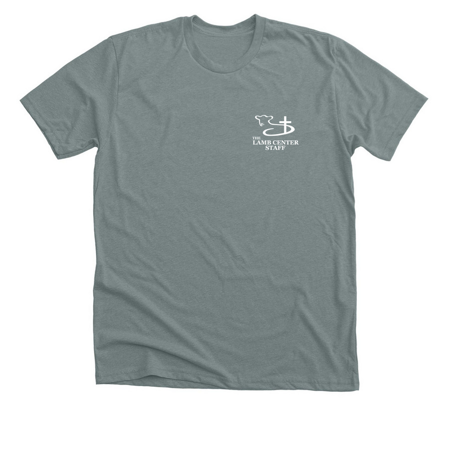 TLC Staff, a Heather Blue Storm Premium Unisex Tee
