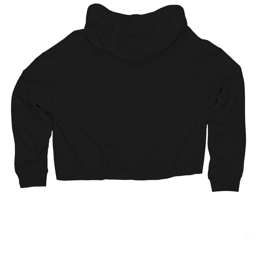 Jezebel, a Black Women?s Lightweight Cropped Hoodie (back-view)