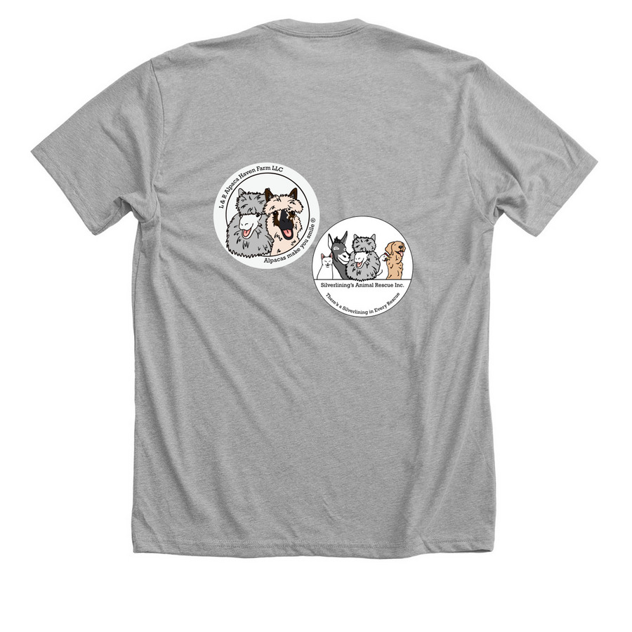Samson, a Athletic Heather Premium Unisex Tee (back-view)