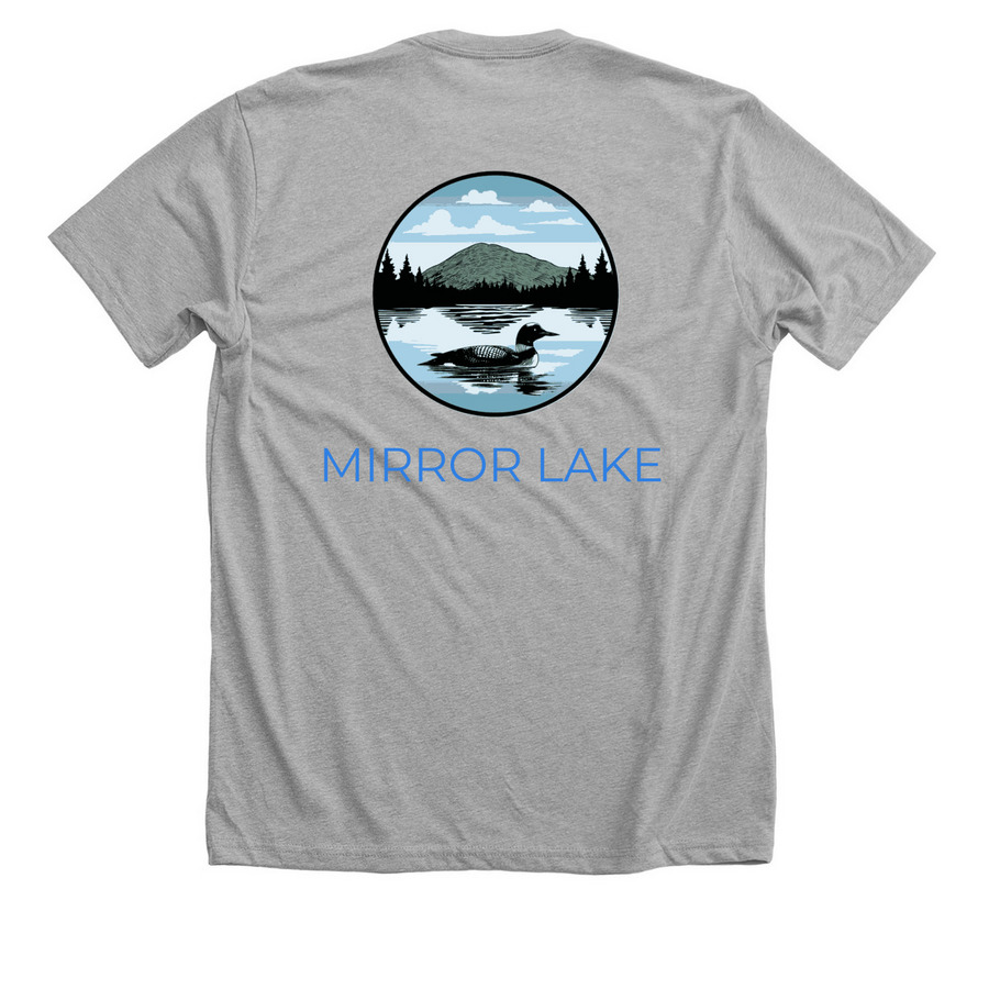 Mirror Lake Merchandise, a Athletic Heather Premium Unisex Tee (back-view)