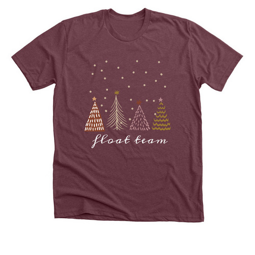 Float Team Holiday Shirts, a Heather Maroon Premium Unisex Tee