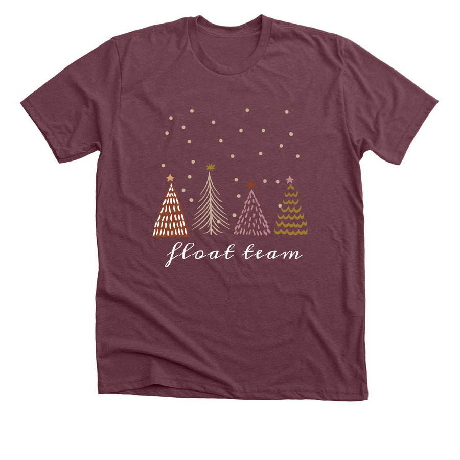 Float Team Holiday Shirts, a Heather Maroon Premium Unisex Tee