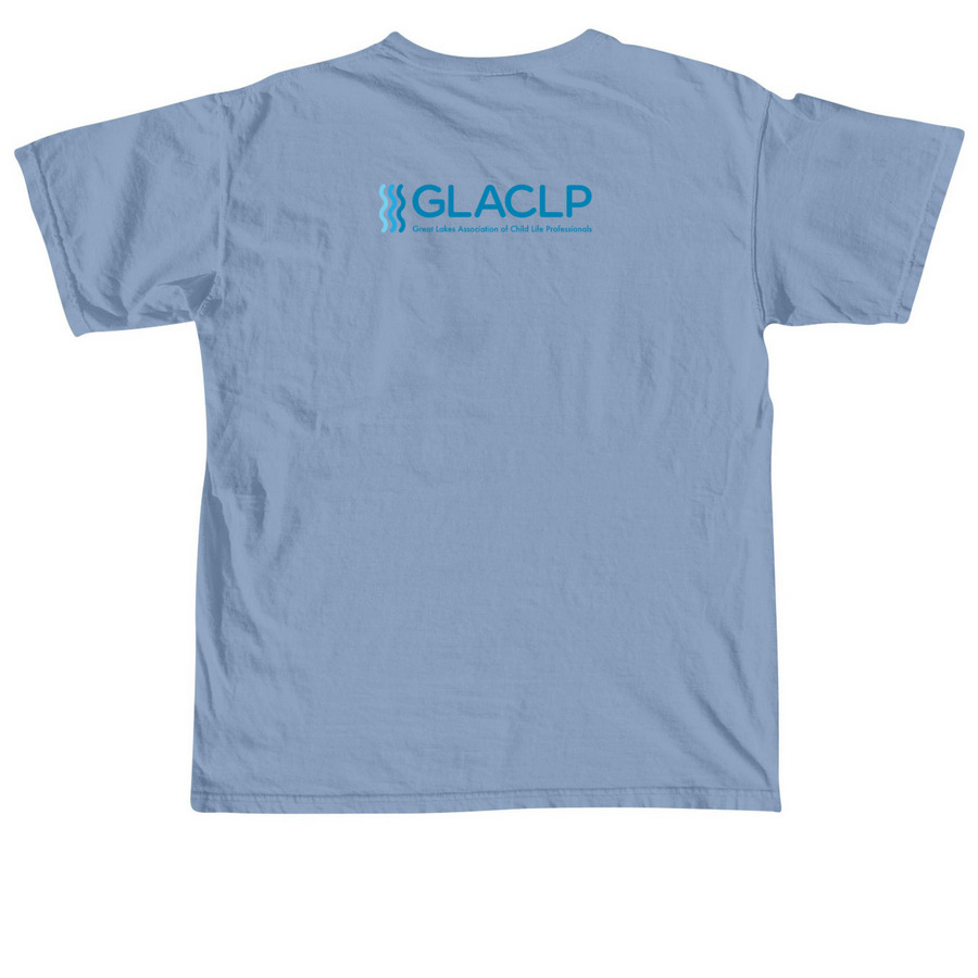 Helping Little Minds Heal, a Washed Denim Comfort Colors Unisex Tee (back-view)
