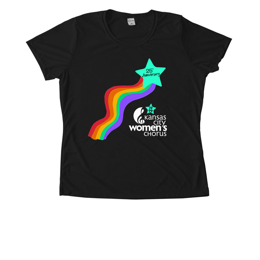 25th Anniversary&nbsp;Performance Ts, a Black Women's Performance Tee