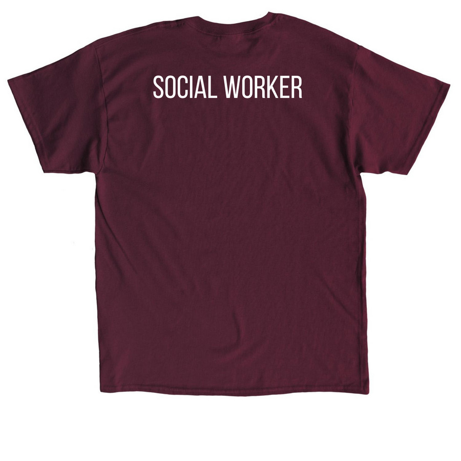 DEFEND - Social Worker, a Maroon Classic Unisex Tee (back-view)