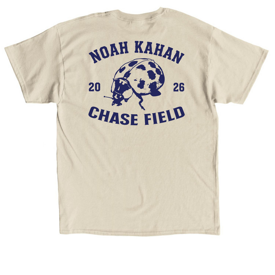Noah Kahan Chase Field Phoenix Arizona Merch, a Sand Classic Unisex Tee (back-view)