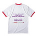 No, I Don't Tee, a White/ Red Cotton Ringer Tee (back-view)