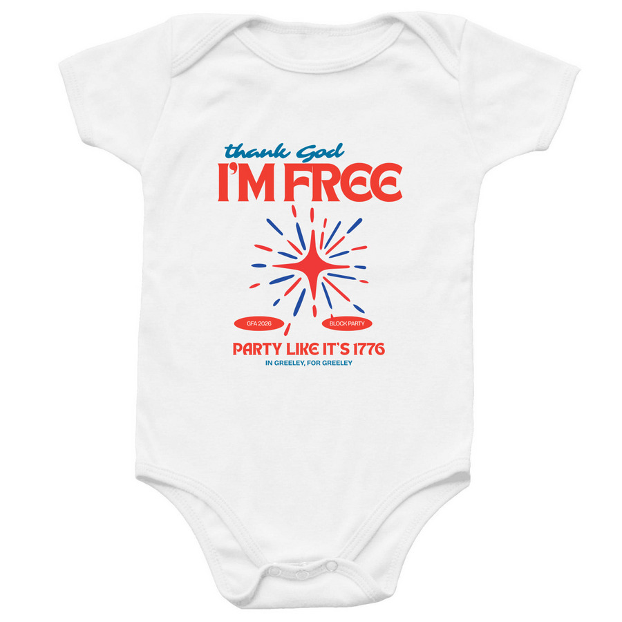 4th of July Baby, a White Infant Onesie