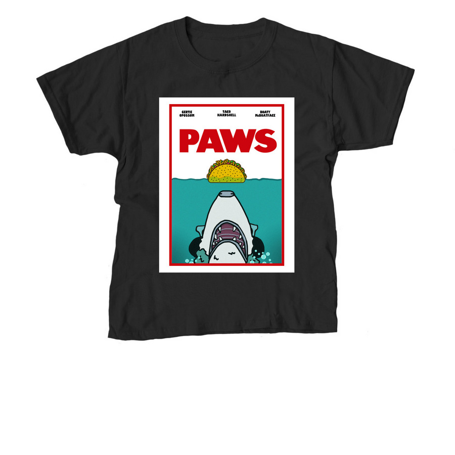 PAWS!, a Black Youth Unisex Tee