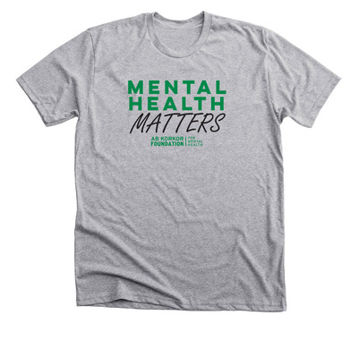 Mental Health Matters (Green Text), a Athletic Heather Premium Unisex Tee