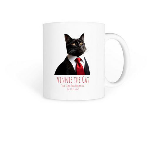 TCFU x Vinnie the Cat, a White Coffee Mug