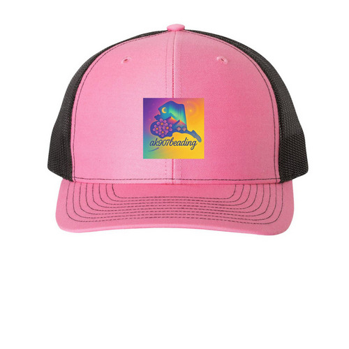 Ak907beading&nbsp;, a Hot Pink/ Black Printed Snapback Trucker Cap