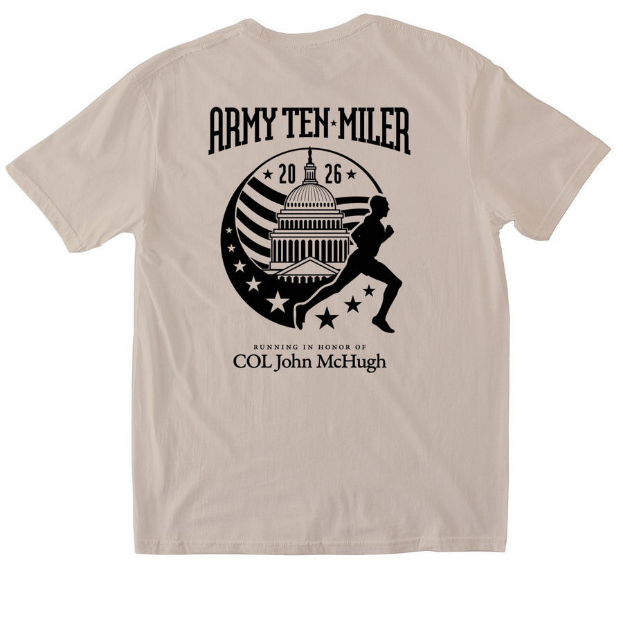 2026 Army Ten-Miler Tees, a Sand Softstyle Cotton Tee (back-view)