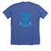 Dive in With Us in color, a Solid True Royal Premium Unisex Tee (back-view)