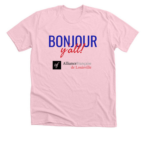 Bonjour Y'all! T-Shirts and Sweaters, a Heather Pink Premium Unisex Tee