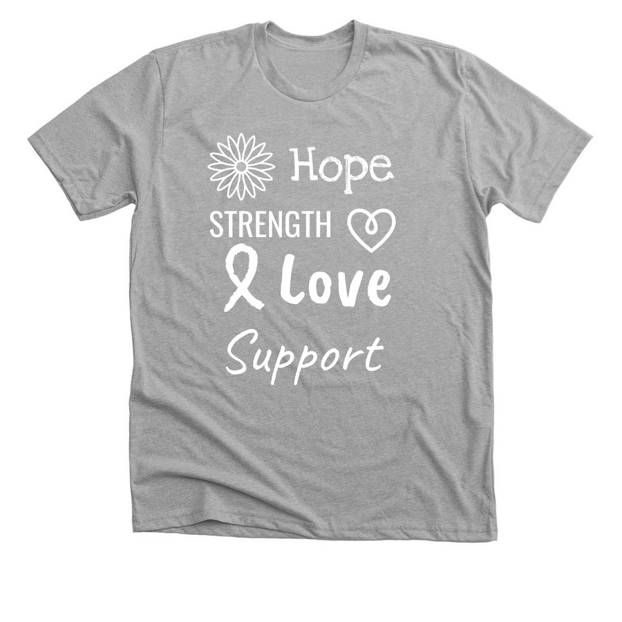 Supporting Sarah?s fight, a Athletic Heather Premium Unisex Tee