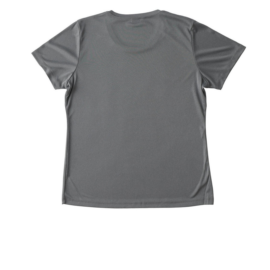 ELIZA'S CAMEO CLUB BELLAMY EDITION WORKGEAR, a Grey Concrete Heather Women's Performance Tee (back-view)