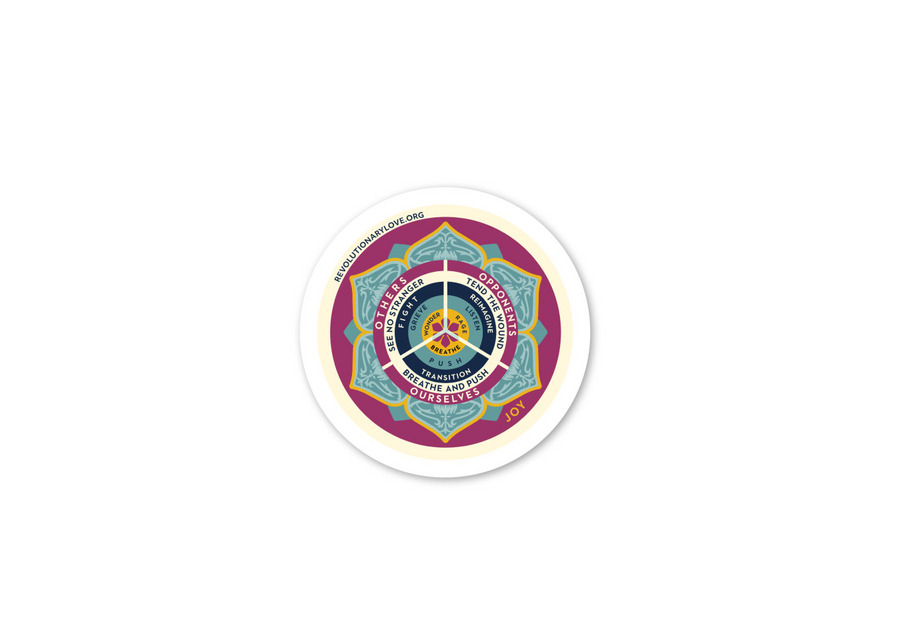 Revolutionary Love Compass Sticker, a 6x6 Sticker