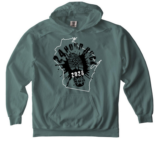 Ruck Hood, a Blue Spruce Comfort Colors Pullover Hoodie