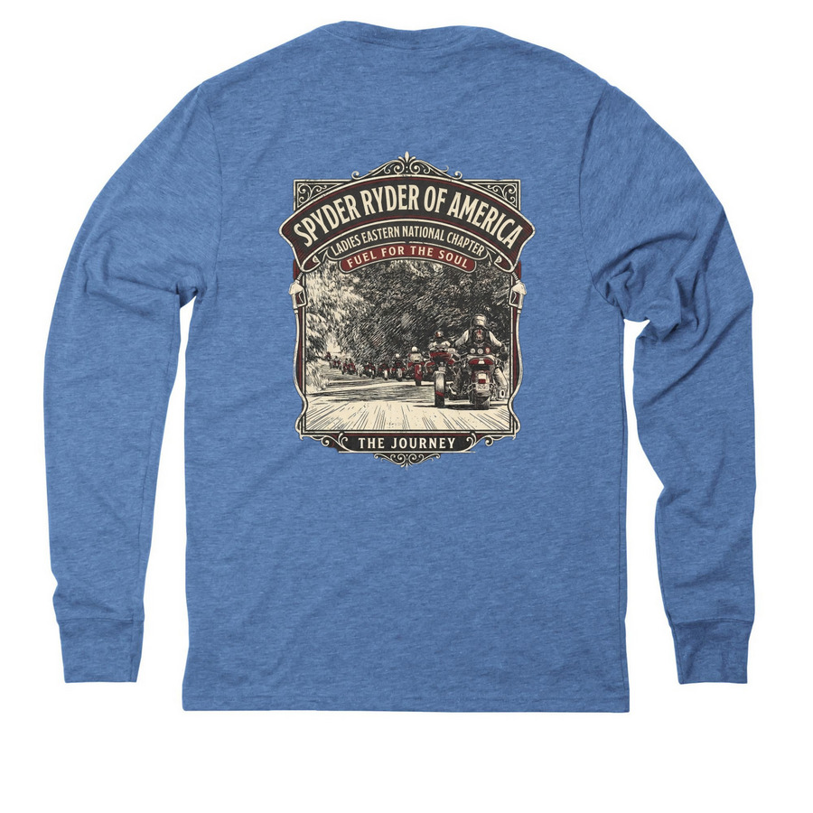 Fuel For the Soul&nbsp;, a Azure Blue Allmade Eco Triblend Long Sleeve Tee (back-view)