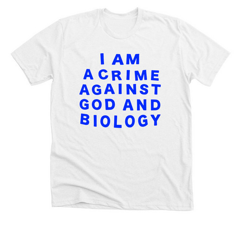 i am a crime, a Solid White Blend Premium Unisex Tee