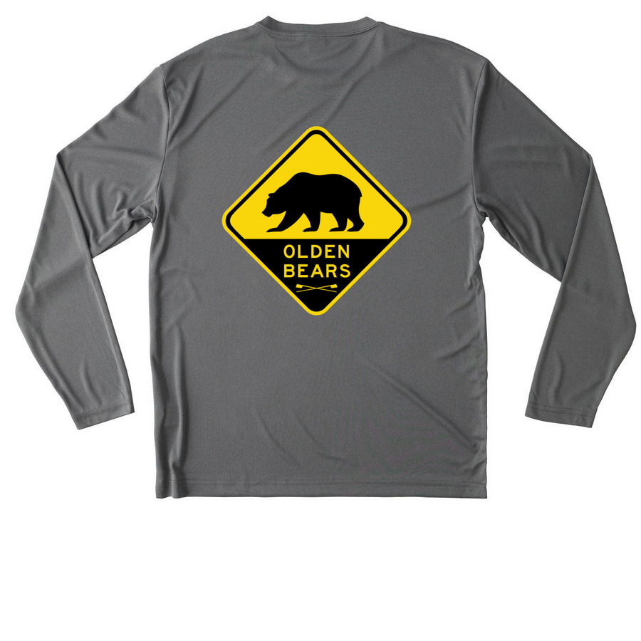 OBRC Performance Shirt, a Grey Concrete Heather Unisex Performance Long Sleeve Tee (back-view)