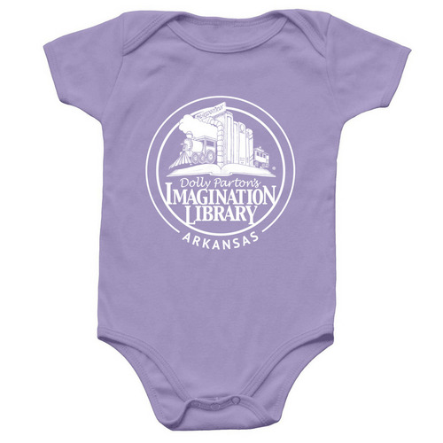 Arkansas Imagination Library Infant Onesie, a Lavender Infant Onesie